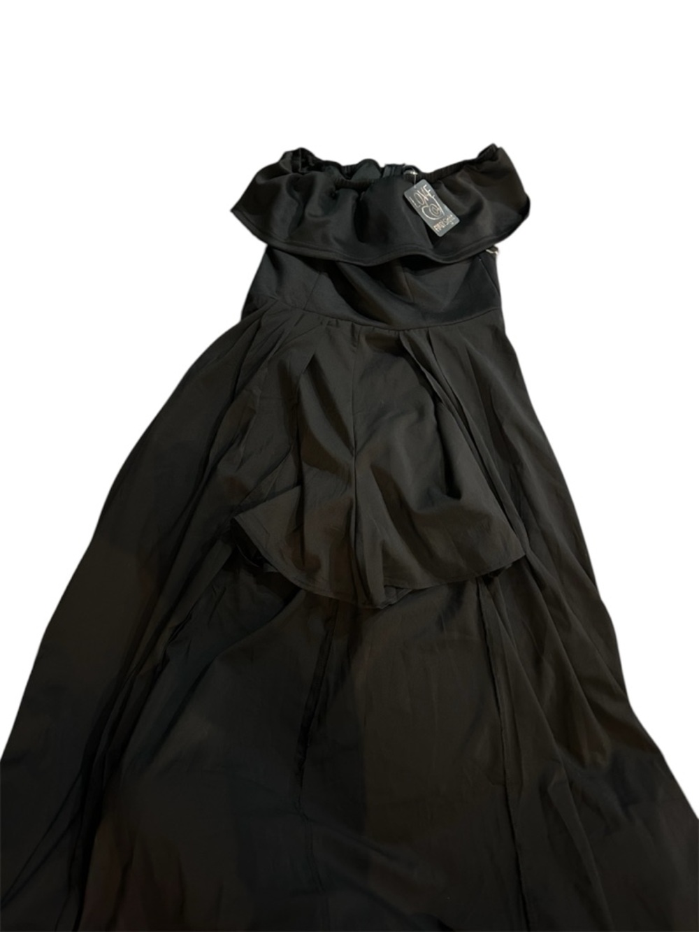 Black Off-Shoulder Ruffle Maxi Dress